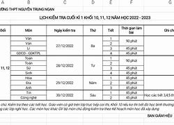 Lịch Thi Cuối Kì 1 Năm 2023 Tiểu Học